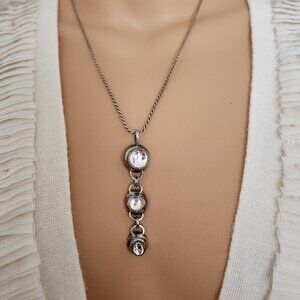 VINTAGE SIGNED “SOUL TO SILVER” 925 BIG PENDANT WITH CABOCHONS.